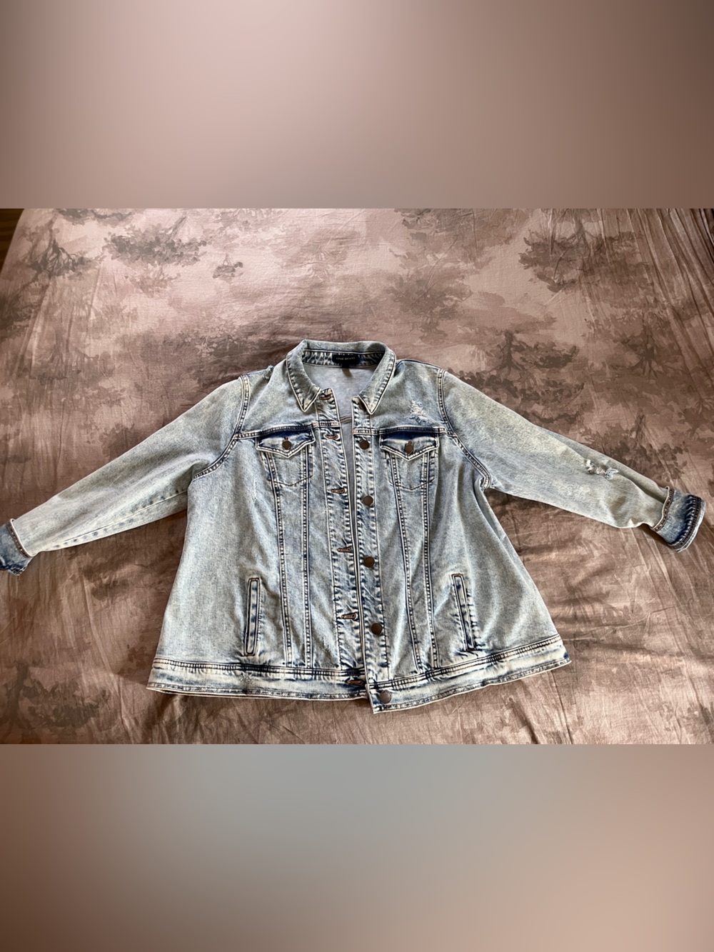 Lane Bryant Light Blue Denim Jacket - Button Front Size 16